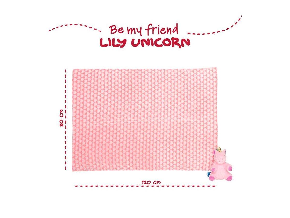 COPERTINA + PELUCHE LILY UNICORN PERLETTI TOYS
