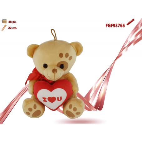 ORSO CON CUORE E FIOCCO CM.22