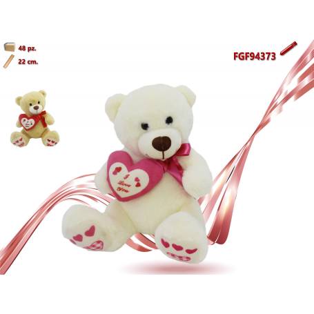 ORSO PELUCHE CON CUORE CM.22