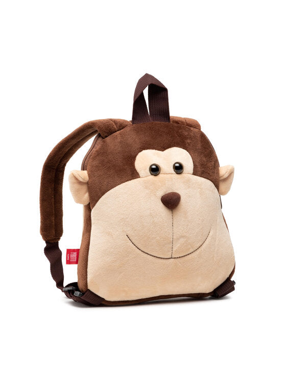 Max Monkey Reversible Zaino Con Peluche 25cm Perletti