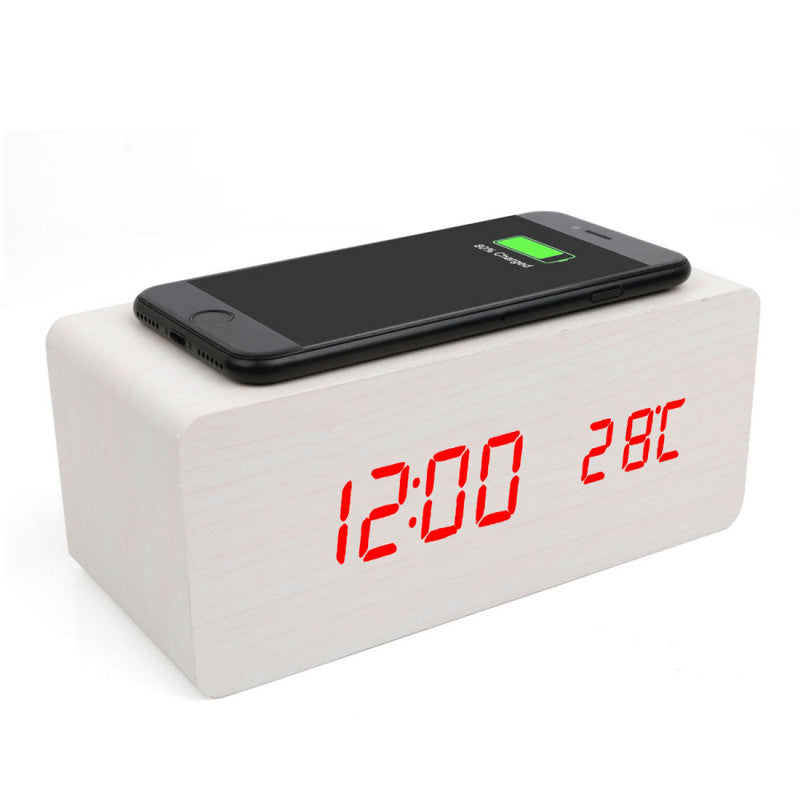 X-ROVER - SVEGLIA IN BAMBOO CON FUNZIONE DI CARICA WIRELESS PIÙFORTY