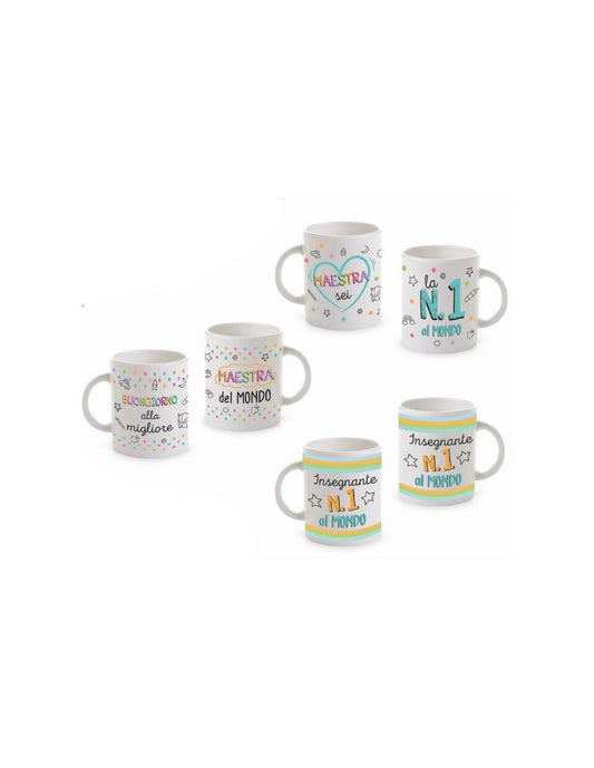 Tazza In Ceramica Bianca Dedica Maestra E Insegnante Assortita