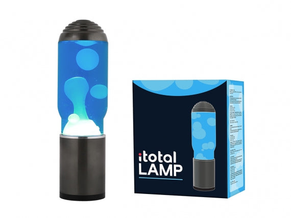 Lamp ADA con base grigio scuro, liquido blu/cera bianca