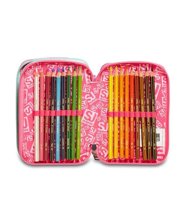 ASTUCCIO 3 ZIP COLOR - ANIMALI FANTASY SJ GIRL