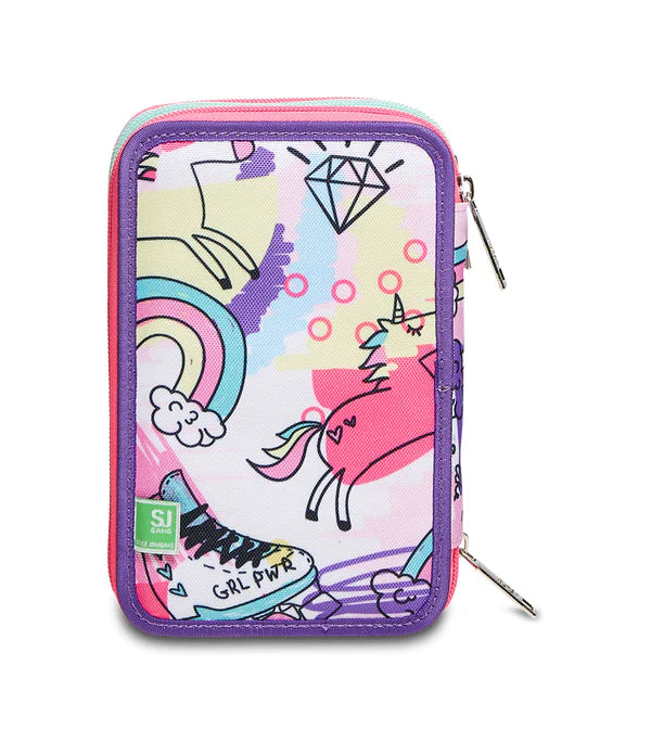 ASTUCCIO 3 ZIP COLOR - ANIMALI FANTASY SJ GIRL
