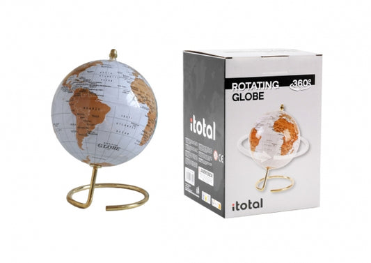 Mini Mappamondo Girevole Bianco