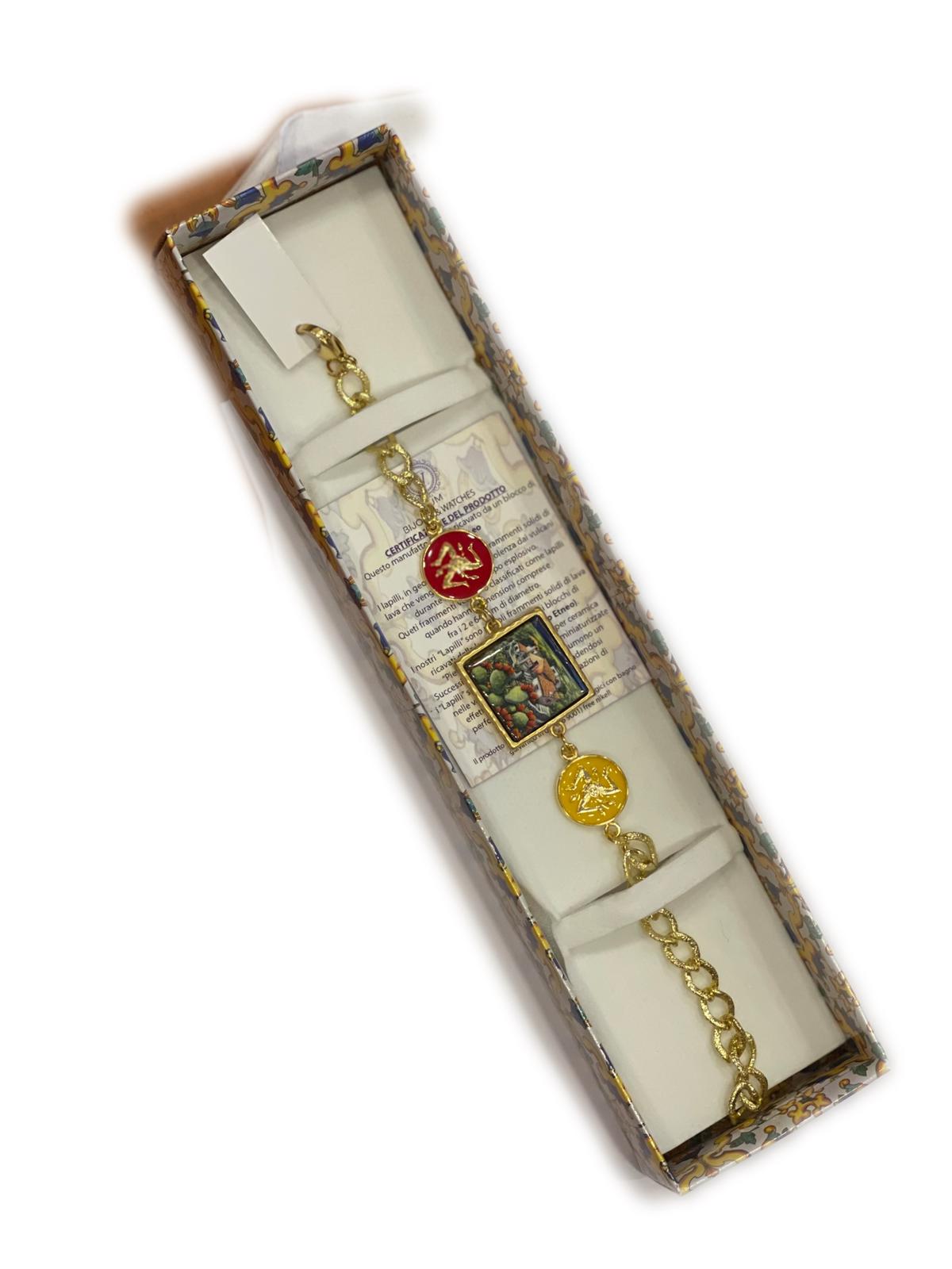 Bracciale collezione Sicilia Piastrella + sfere in ceramica smaltate