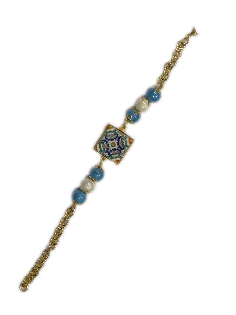 BRACCIALE COLLEZIONE SICILIA PIETRA LAVICA QUADRATA