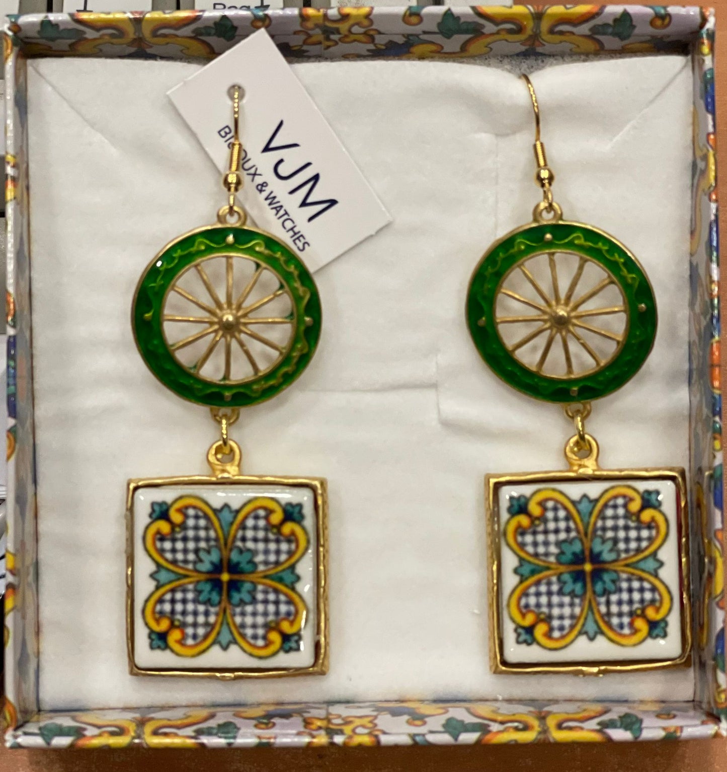 ORECCHINI COLLEZIONE SICILIA PIASTRELLA IN CERAMICA