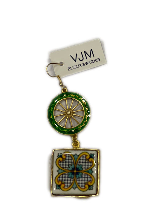 ORECCHINI COLLEZIONE SICILIA PIASTRELLA IN CERAMICA