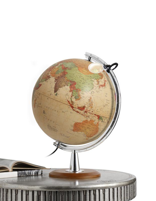 MAPPAMONDO LUMINOSO - GLOBO COLOMBO - DIAMETRO 40 CM - CARTOGRAFIA ANTICHIZZATA - SCRITTE IN ITALIANO
