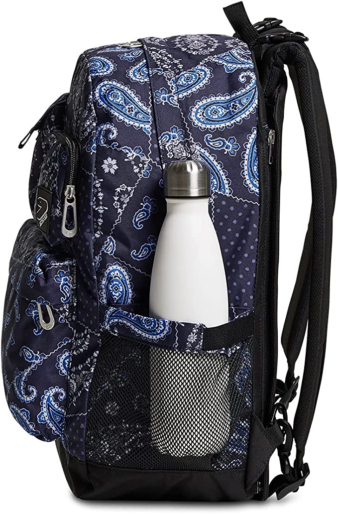 Zaino scuola Reversible Pockets Seven Blue Cashmere con auricolari wireless, Blue Marine