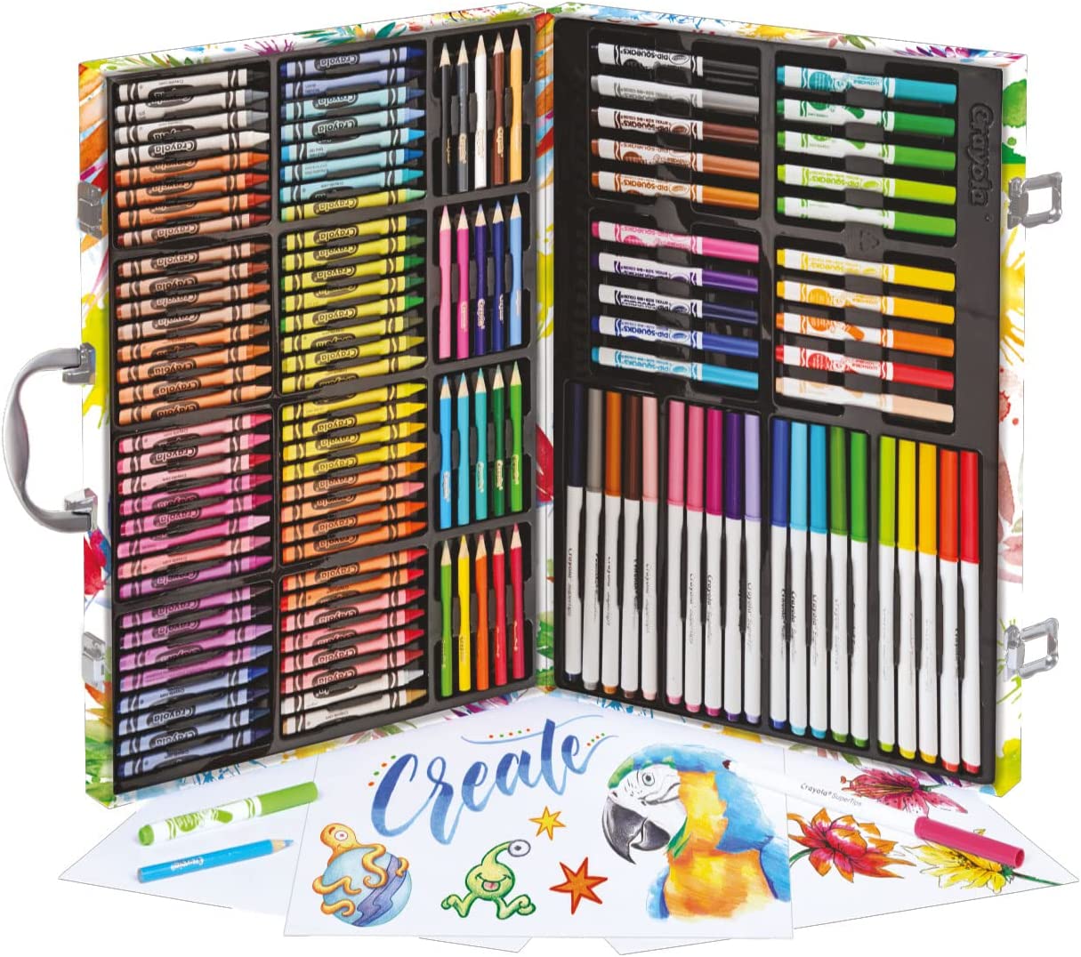 Crayola Valigetta Colori Arcobaleno - Kit Creativo con 140 Pezzi Assortiti, Età Consigliata: 5-10 Anni