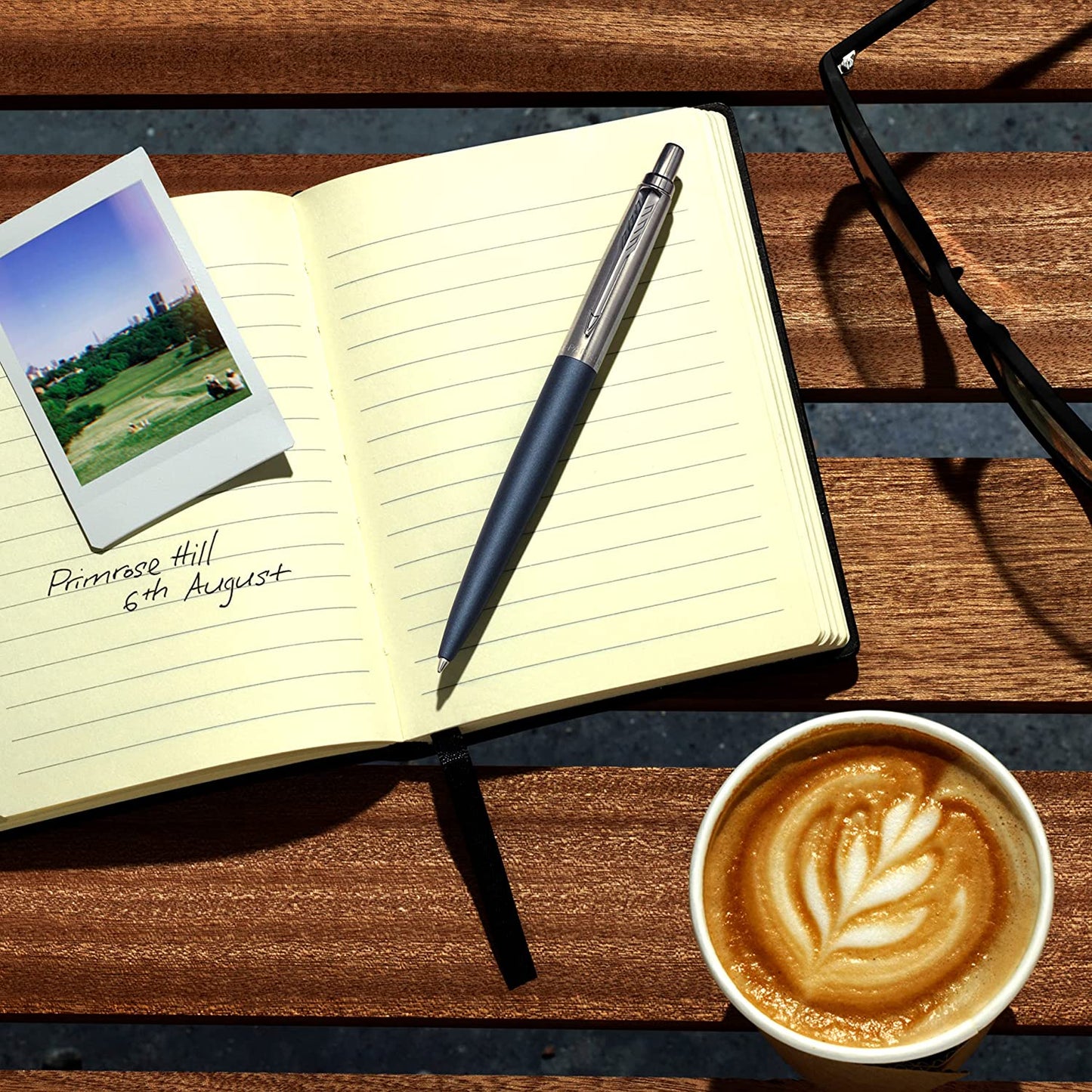 Parker Jotter Penna a Sfera XL, Finitura Cromata, Punta Media, Inchiostro Blu, Confezione Regalo, Primrose Matte Blue