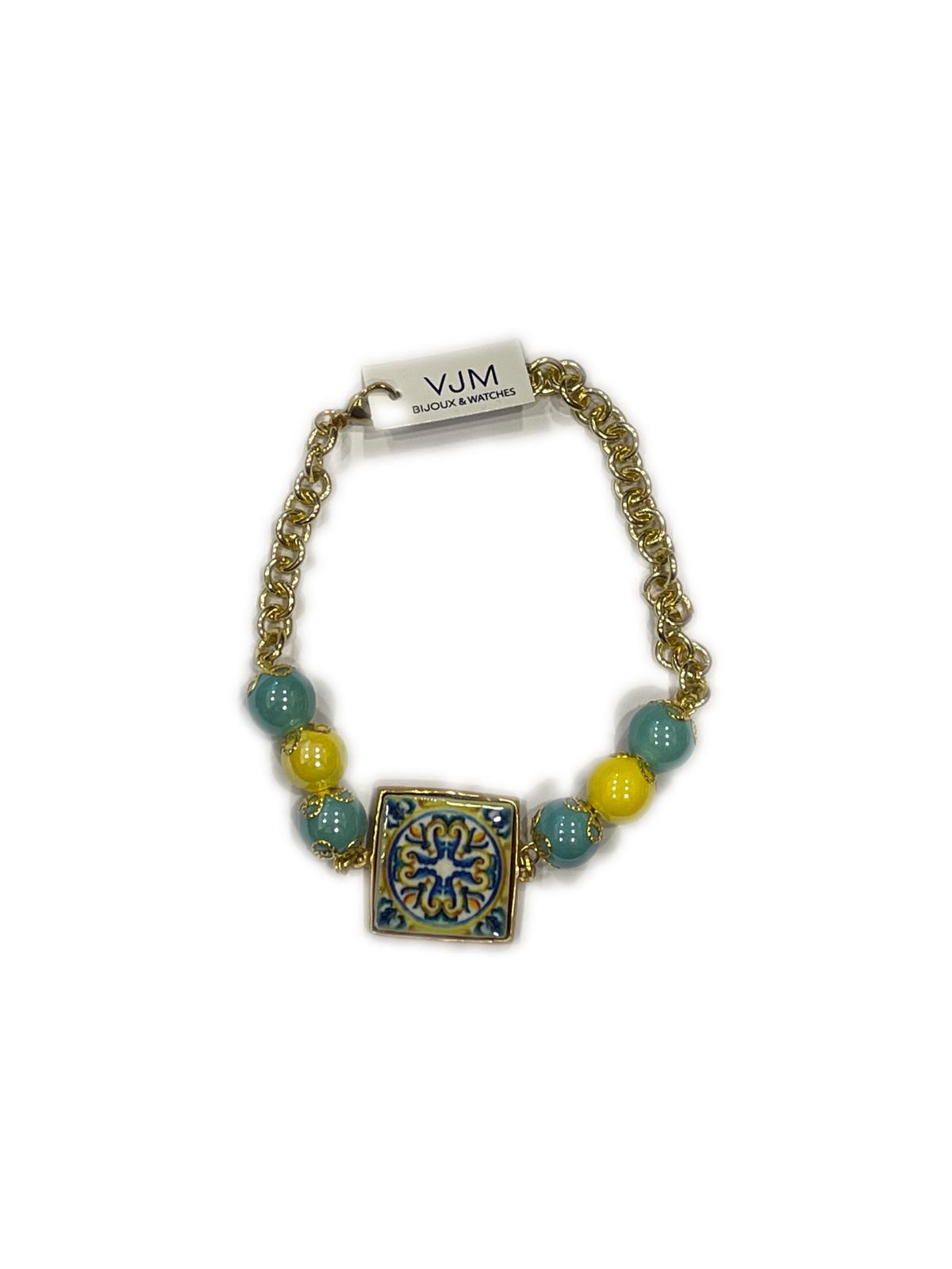 BRACCIALE COLLEZIONE SICILIA PIETRA LAVICA QUADRATA
