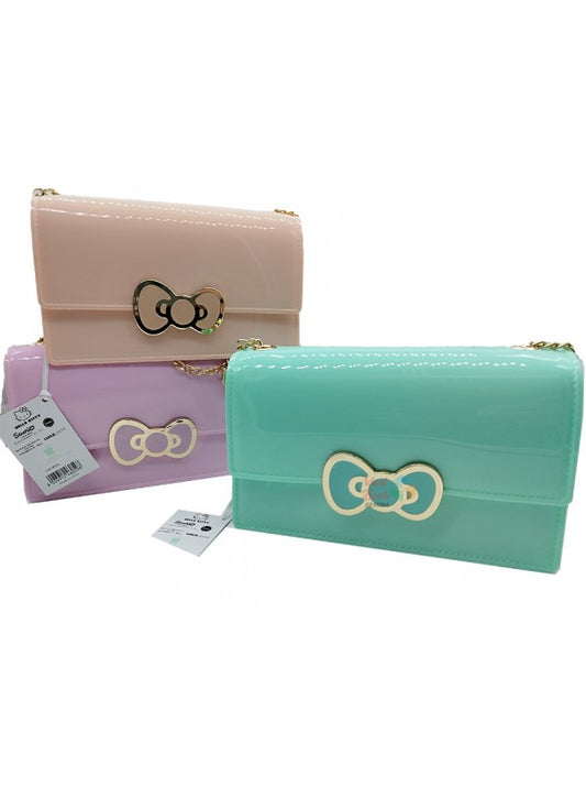 Mini Bag Borsa Vernice Tinta Unita Hello Kitty Lucida catena dorata