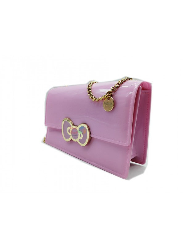 Mini Bag Borsa Vernice Tinta Unita Hello Kitty Lucida catena dorata