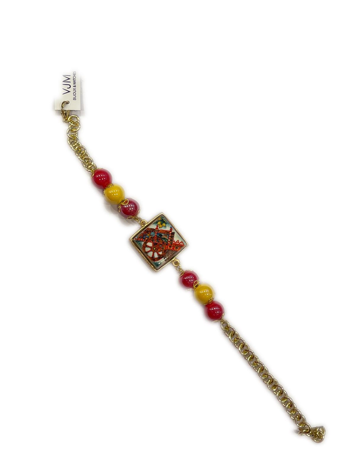 BRACCIALE COLLEZIONE SICILIA PIETRA LAVICA QUADRATA