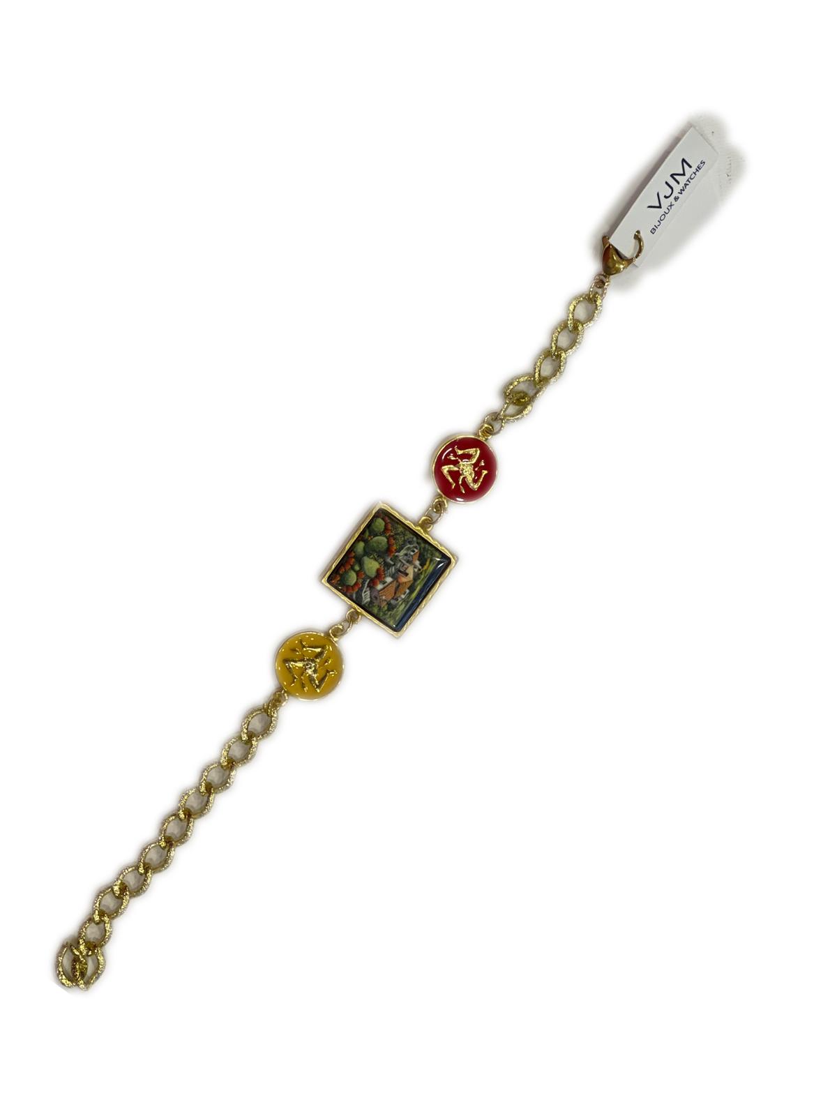 Bracciale collezione Sicilia Piastrella + sfere in ceramica smaltate