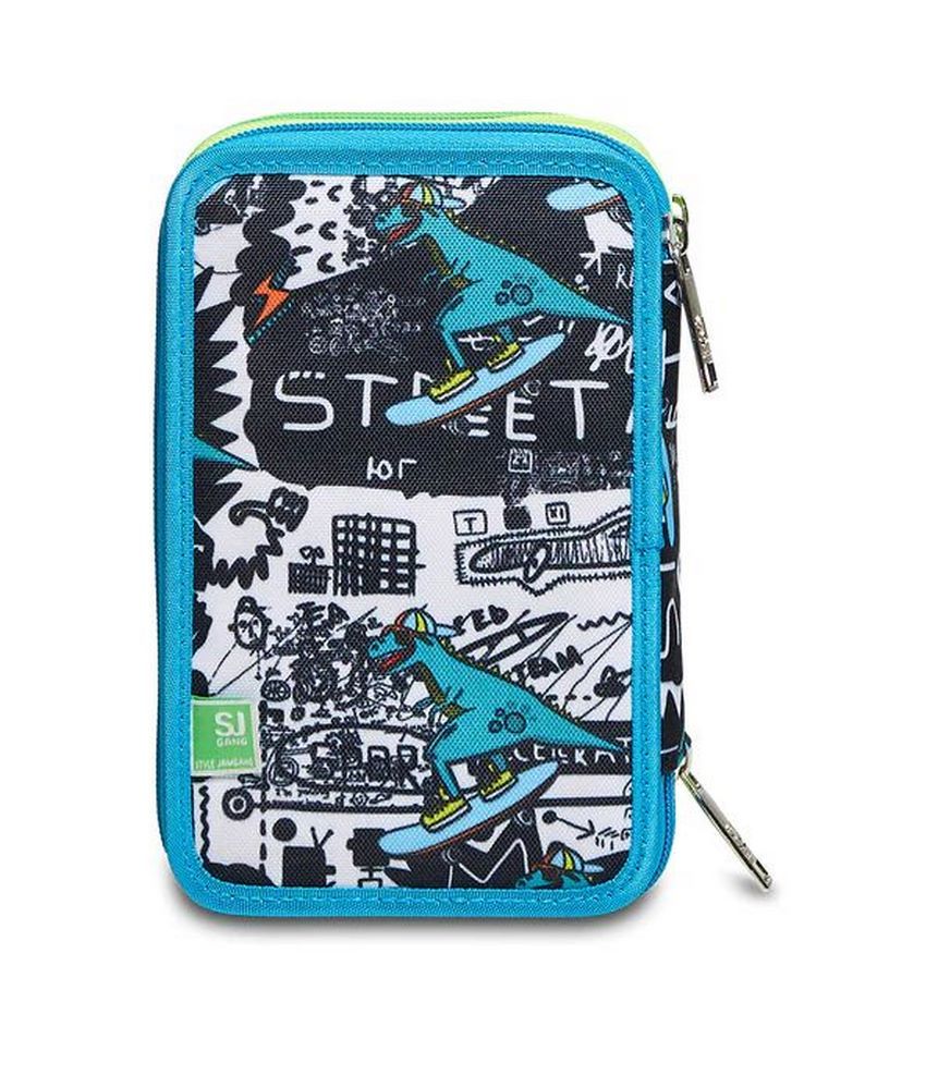Astuccio scuola 3 zip SJ Animal Dinosauro