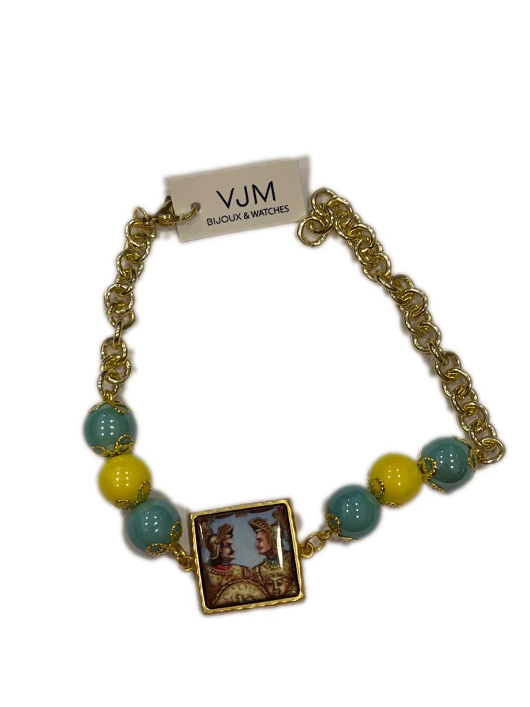 BRACCIALE COLLEZIONE SICILIA PIETRA LAVICA QUADRATA