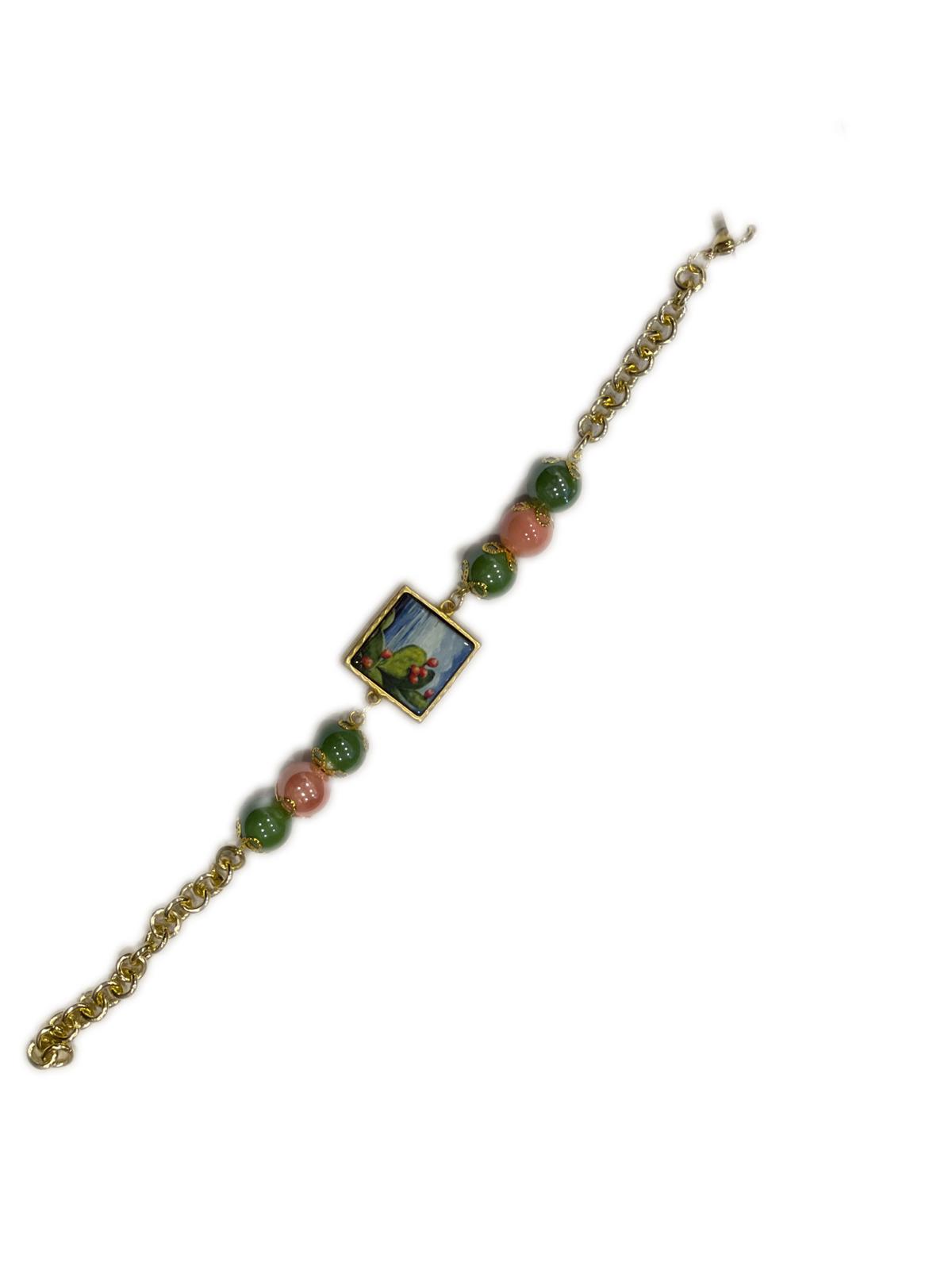 BRACCIALE COLLEZIONE SICILIA PIETRA LAVICA QUADRATA