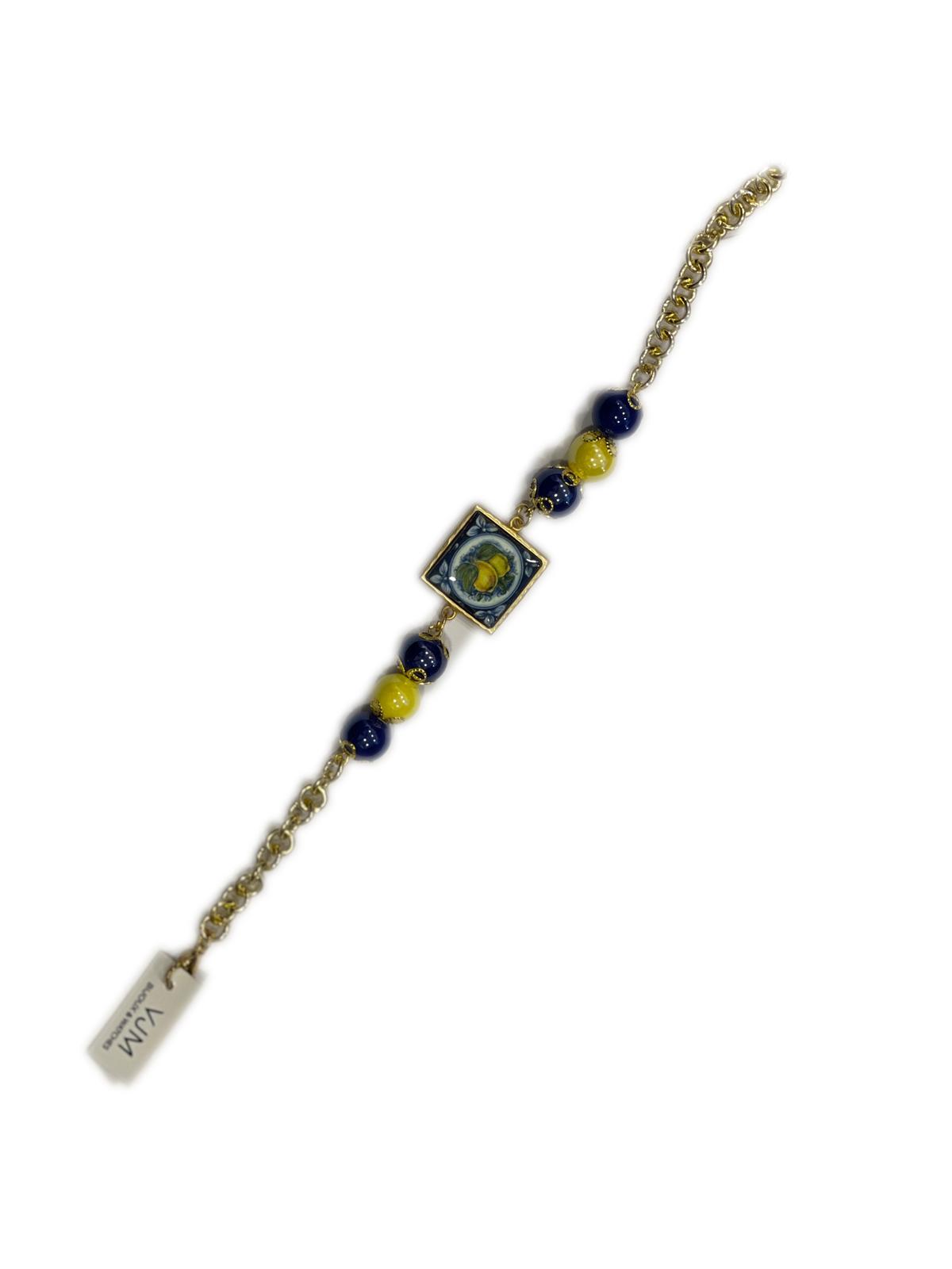 BRACCIALE COLLEZIONE SICILIA PIETRA LAVICA QUADRATA
