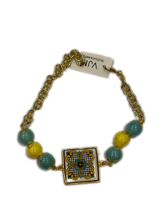 BRACCIALE COLLEZIONE SICILIA PIETRA LAVICA QUADRATA