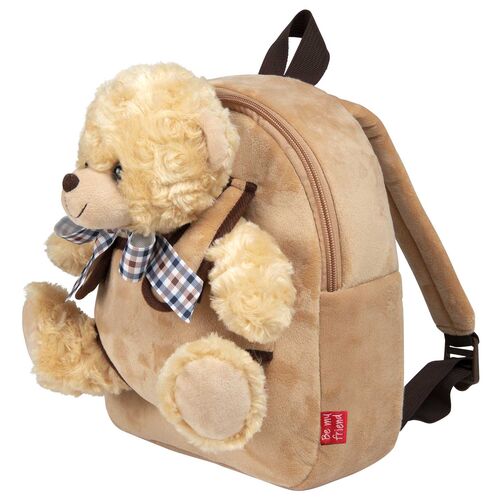 Mini zaino con peluche Belly Bear Perlet - Be my friend