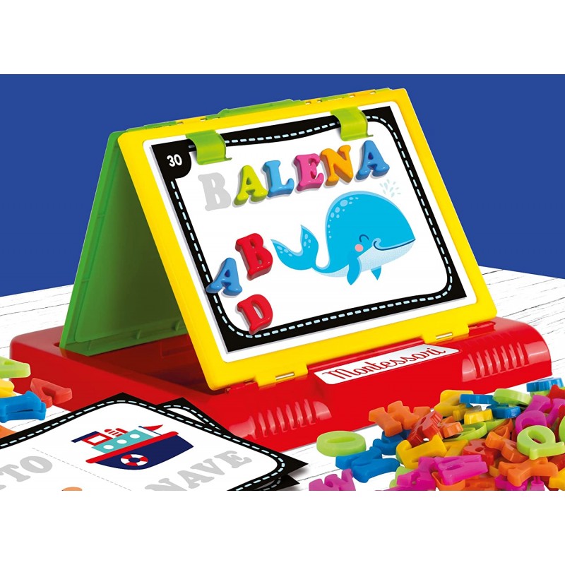 Lisciani Giochi - Montessori la Lavagnona Magnetica, 3 Lavagne in 1,