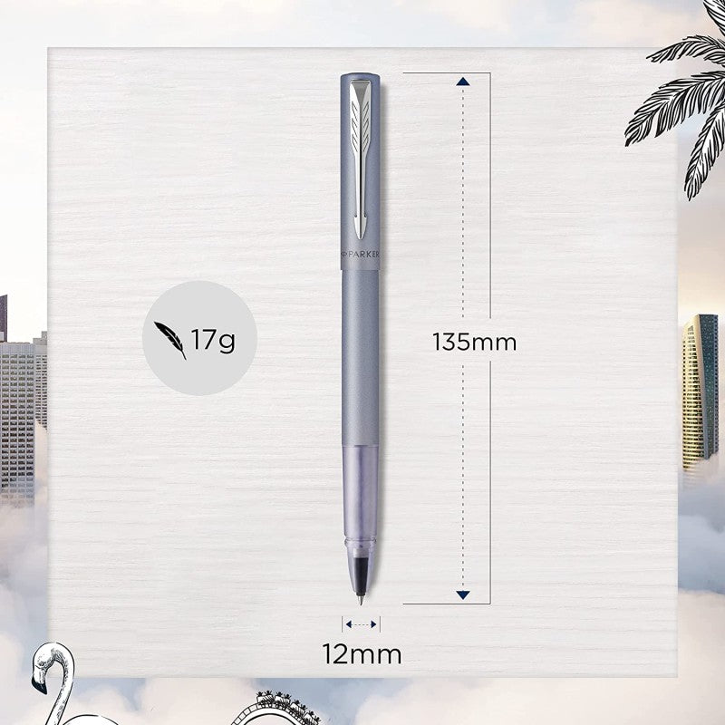 PARKER PENNA VECTOR XL ROLLER SILVER BLU RIFINITURE ACCIAIO 2159775